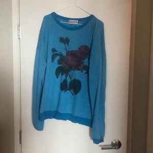 Wildfox oversized sweater with rose design
